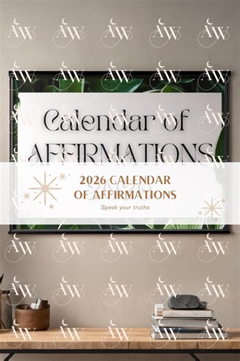 2026 Affirmation Calendar Printable | Positive Affirmations | Minimal Wall Calendar | Manifestation Digital Download - Etsy