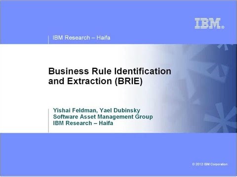 Business Rule Identification and Extraction (BRIE) Demo Oct. 2012