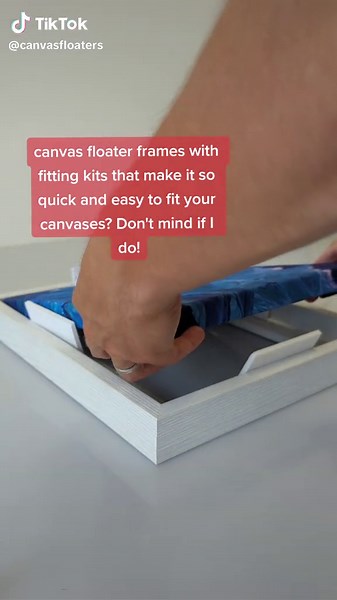 Fitting canvases into floater frames has never been so quick and simple! adhesive pads and spacers = Super easy! ##canvases #diycanvasframe #fittingacanvas #canvaspaint #howtofitcanvas #canvaspainting #abstractart #canvasfloaters #yourartfloats #floatgap #pictureframing ##floatingframe #interiordesign #woodencanvasframe #boxcanvasframe #framingacanvas