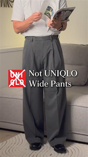 Not UNIQLO wide pants #mensfashion