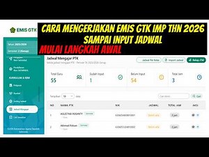 Cara Mengerjakan EMIS GTK IMP Kemenag Dari Awal sampai Input Jadwal Mengajar Tahun 2026