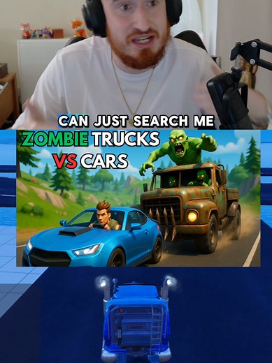 Zombie Trucks vs Cars Map in Fortnite Gameplay