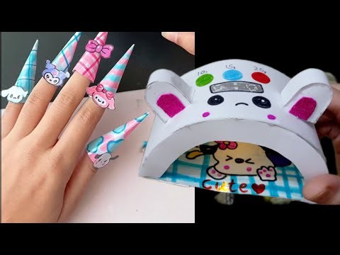 DIY Sanrio Hello Kitty Paper Cone Nail Art |Paper Nail Art #kuromi #cinnamoroll #mymelody