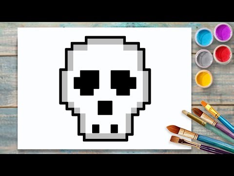 How to draw a skull in Minecraft 💀