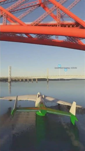 Aircraft flies under bridge