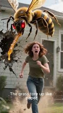 Giant Honey Bee Attacks a House at Sunset | 1-Minute Horror Creature Short