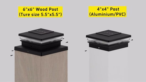 Solar Post Cap Lights 12 Pack, Fence Post Solar Lights, Warm White/Cool White Lighting, Black Waterproof Outdoor Post Lights for Garden Patio Porch, 4x4, 5x5 or 6x6 Vinyl/Wooden Posts