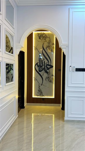 Alhamdulilah.. Siap Pemasangan Wainscoting 2 layer Mirror Fishtail Grand Mirror Fluted Wall Panel Pvc Marble Kaligrafi..😍😍 Lokasi : Kg Tar 7, Pasir Mas.. #decoration #fishtailmirror #wainscotingkayunyatoh #flutedwallpanel #yiewainscotingkelantan