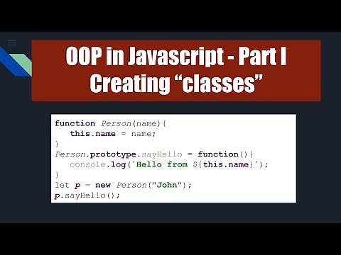 OOP in javascript Part 1 - Creating "classes" in ES5