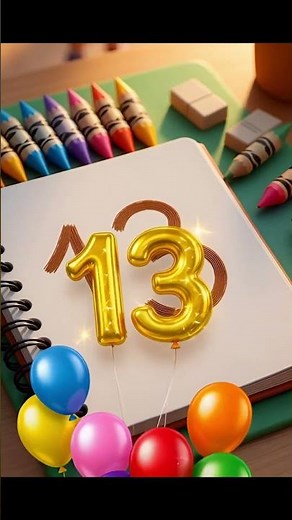 Number 13 Learning Video for Kids | 3D Animation | Counting Balloons | Preschool & Kindergarten