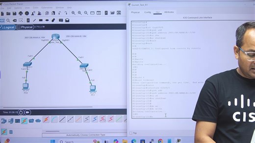 𝐈𝐏𝐯𝟔 𝐋𝐚𝐛 𝐢𝐧 𝐂𝐢𝐬𝐜𝐨 𝐏𝐚𝐜𝐤𝐞𝐭 𝐓𝐫𝐚𝐜𝐞𝐫 | 𝐇𝐚𝐧𝐝𝐬-𝐎𝐧 𝐂𝐂𝐍𝐀 𝐏𝐫𝐚𝐜𝐭𝐢𝐜𝐞 Learning IPv6 is incomplete without labs. Today’s focus is a step-by-step IPv6 lab in Cisco Packet Tracer — perfect for CCNA aspirants and beginners. Let’s break it down clearly 👇 🔹 𝐋𝐚𝐛 𝐎𝐛𝐣𝐞𝐜𝐭𝐢𝐯𝐞 Configure IPv6 addressing Enable IPv6 routing Test end-to-end connectivity 🔹 𝐓𝐨𝐩𝐨𝐥𝐨𝐠𝐲 𝐔𝐬𝐞𝐝 • Router ↔ Router • PCs on each LAN • Direct links between routers 🔹 𝐋𝐚𝐛 𝐒𝐭𝐞�