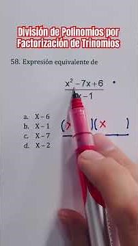 Learn how to divide polynomials by factoring #algebra