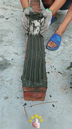 A convenient homemade tool for applying mortar on walls. It can save a lot of effort and time! 👏🧱🪜