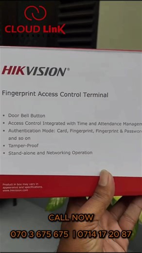 𝑯𝙄𝑲𝙑𝑰𝙎𝑰𝙊𝑵 Access Control Terminal. Installed by Cloud Link Technology. We are providing you the best ◾️ CCTV solutions (IP | Analog)◾️ Fingerprint Time Attendance◾️ GPS Tracking ◾️ Access Control◾️ Alarm Systems◾️ Computer Networking for reasonable price.🔺Over 10 years in Experience🔺Contact us for Installation | Repair and Maintenance For more details visit our facebook page of Cloud Link Technology. Call or WhatsApp- 0703 675 675 | 0714 17 20 87📍 Bathutha Road, Matara. | CloudLink C