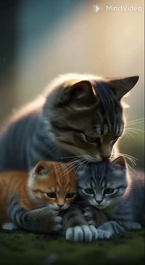 la chatte affronte un loup pour sauver ses chatons 🐺🐱