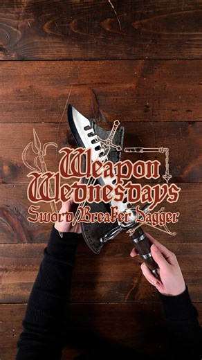 1.2K views · 25 reactions | Happy Weapon Wednesday! Today we've got the Sword Breaker Dagger by Ritter Steel. This fully functional dagger is inspired on the rare sword breaker dagger styles from history! Any weapons you want to see featured? Leave a comment below! --- #medievalcollectibles #weaponwendsday #battleready #fullyfunctional #historical #medieval #rittersteel #knightcore #dagger #swordbreaker | Medieval Collectibles | Facebook