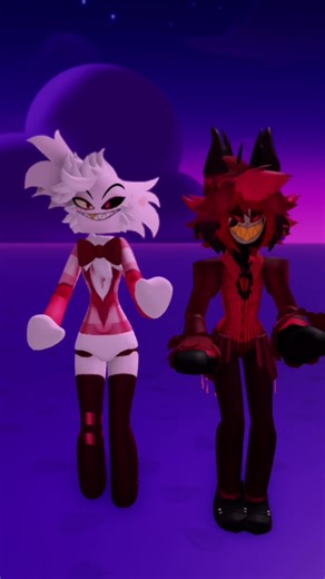 Jump hazbin hotel all Astor and angel dust trending dance challenge featuring me and my sis 🦄 #roblox #dancing #robloxtiktok #hazbinhotel #viral