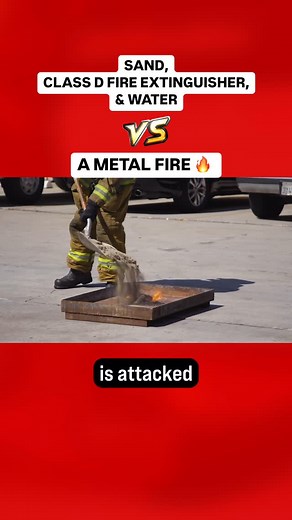 Fire Protection Company | CA on Instagram: "The Unique Challenge of Metal Fires: See How They’re Tackled! 🔥➡️🧪 . Did you know that fires involving combustible metals require specialized extinguishing agents and techniques? This video shows a fire consistent of titanium, magnesium, and aluminum metals. . Demonstrated are various methods used to safely and effectively combat these metal fires, including: • The surprising effectiveness of sand. • Purpose-built Class D fire extinguishers. • The ap