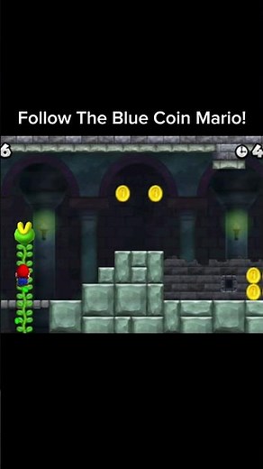 Mario Follow The Blue Coins, There's Something Hidden On It! #mario #nintendo #retrogaming