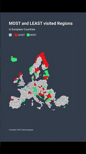 Most and Least visited Regions in Europe