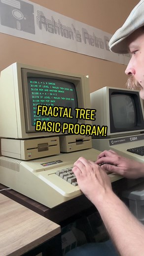 Fractal Tree BASIC program for apple II computers by @The Coding Train #80s #retrocomputer #programming #coding #keyboardasmr #vintageapple