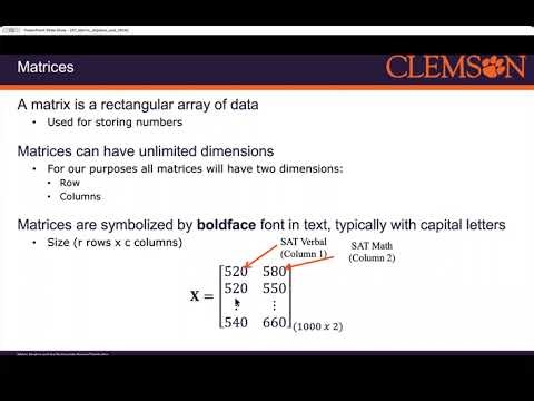 Multivariate Modeling Methods: Matrix Algebra and the Multivariate Normal Distribution (Lecture 07)