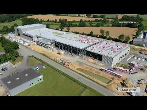 Timelapse de construction d'un bâtiment industriel en Vendée