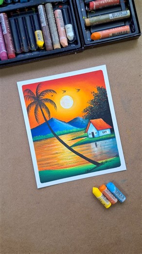Prahlad's ART on Instagram: "A calm village under a golden sunset 🌞🏡 #oilpastelart #oilpasteldrawing #sunsetdrawing scenerydrawing landscapedrawing artreels artistsofinstagram beginnerart artlovers drawingvideo pastelart villageart relaxingart prahladsart indianartist"