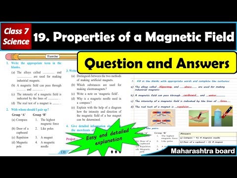 Properties of a Magnetic Field | Question Answers | Class 7 | Chapter 19 | Science | MH Board