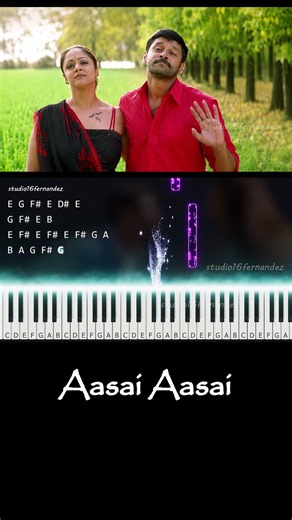 Aasai Aasai Keyboard Cover | Piano Notes | Dhool | Vidyasagar | Fernandez 1