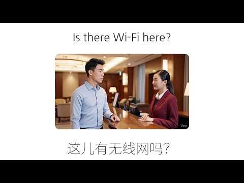 [17] Is there Wi-Fi here? (这儿有无线网吗？)