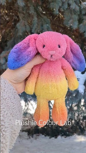 Transforming a Jellycat bunny into a sunset 💜💓🧡💛