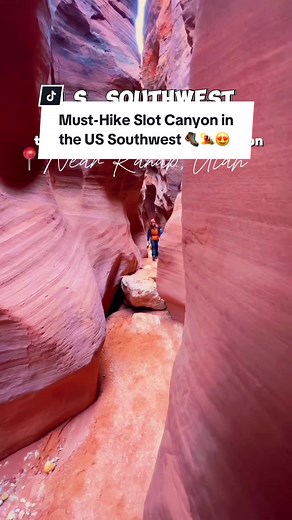 Did you know the longest, continuous slot canyon in the southwest (and perhaps the longest in the world, according to many) is near Kanab, Utah? 😮 📌 𝘈𝘥𝘥 𝘵𝘩𝘪𝘴 𝘩𝘪𝘬𝘦 𝘵𝘰 𝘺𝘰𝘶𝘳 𝘜𝘚𝘈 𝘚𝘰𝘶𝘵𝘩𝘸𝘦𝘴𝘵 𝘉𝘶𝘤𝘬𝘦𝘵-𝘭𝘪𝘴𝘵 𝘢𝘯𝘥 𝘴𝘩𝘢𝘳𝘦 𝘸𝘪𝘵𝘩 𝘺𝘰𝘶𝘳 𝘣𝘦𝘴𝘵 𝘩𝘪𝘬𝘪𝘯𝘨 𝘱𝘢𝘭𝘴! 📍Buckskin Gulch Slot Canyon ( Wire Pass Slot Canyon). •This amazing slot canyon is only about 1 hour from the famous Antelope Canyon but offers explorers much more solitude (no massive crowds)