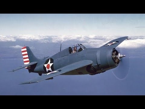 A Grumman F4F-4 Wildcat on the ground with its engine running at Guadalcanal, circa 1942.