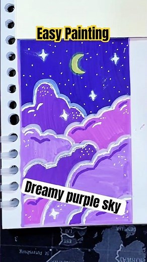 Purple Sky Easy Painting #paintingtutorial