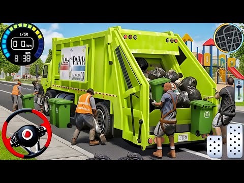 Garbage Trash Truck Realistic Simulator 3D - City Road Garbage Dumper Truck Driver- Android GamePlay