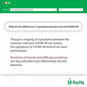Though there are similarities between the regular winter ailments we face every year, and COVID 19, there are also some key indicators that differentiate them. By keeping the known symptoms in mind and learning about diseases today, we can secure our tomorrow. #TomorrowStartsToday | Fortis Healthcare