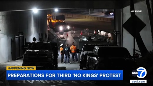 Gates installed on 101 Freeway ramps in downtown LA ahead of 'No Kings' protest