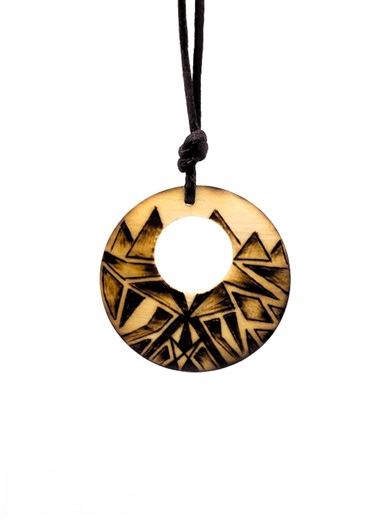 Forest Mountain Landscape Necklace – Handmade Linden Wood Pendant, Nature Pyrography Jewelry - Etsy