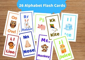 Alphabet Flash Cards, ABC Learning Printable (digital Download) - Etsy