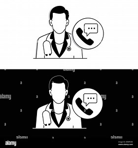 Virtual doctor vector illustration, online doctor vector illustration, Vector Editable Illustration. phone doctor vector illustration Stock Vector Image & Art - Alamy
