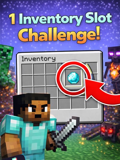 Minecraft Adventure with Just 1 Inventory Slot! 🎒⛏️