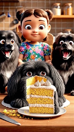 👀 WHAT JUST HAPPENED?! Dog Shocked Seeing a Dog Cake Cut! #shorts #shortsfeed #prank