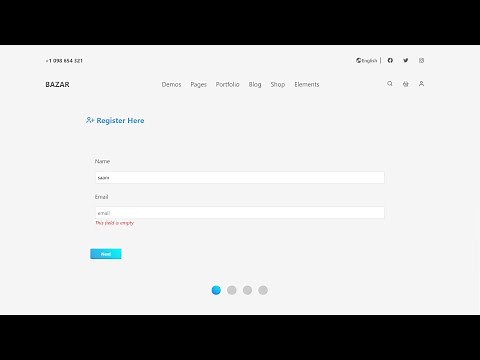 Multi step register form with progress indicator and validate using html css and javascript