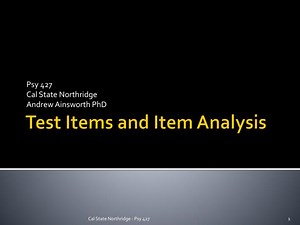 Test Items and Item Analysis - SlideServe