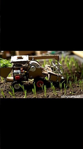 Real Mini Combine Harvester Cuts Actual Crops | DIY Farming Machine