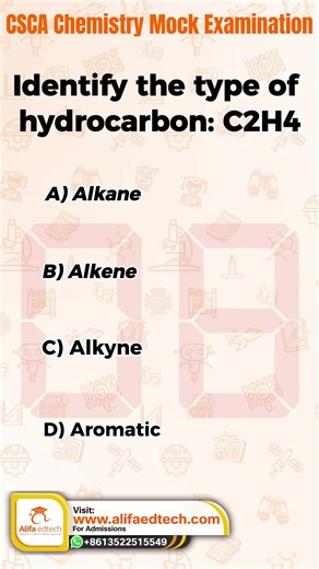 CSCA Chemistry MCQ | Identify the Hydrocarbon Type of C2H4 | Exam Question