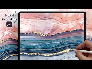 Painting an Abstract Landscape with Digital Alcohol Inks in Procreate | iPad Art | Abstract Art