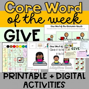 Core Word of The Week: GIVE Printable & Digital Activities