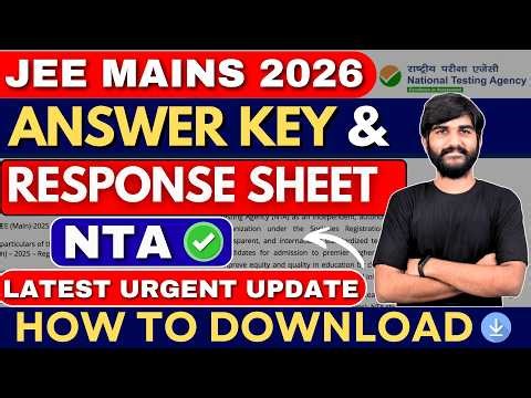 Response Sheet & Answer Key NTA Latest Update✅🔥 JEE Mains 2026 | JEE Main Result 2026 #jeemains2026
